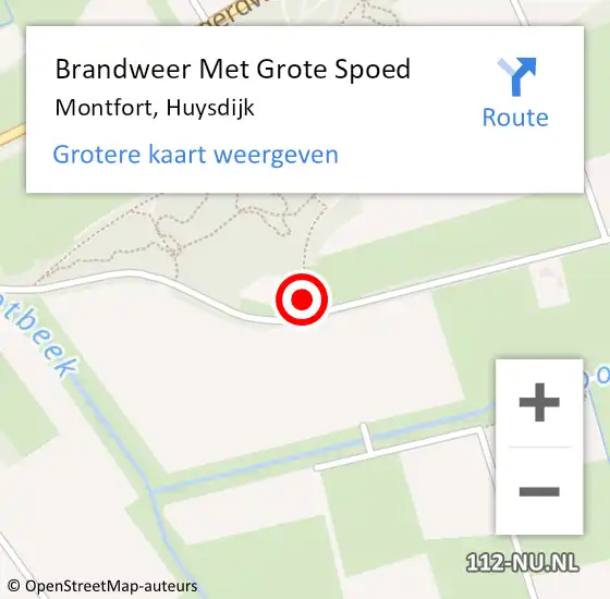 Locatie op kaart van de 112 melding: Brandweer Met Grote Spoed Naar Montfort, Huysdijk op 18 juni 2017 21:49