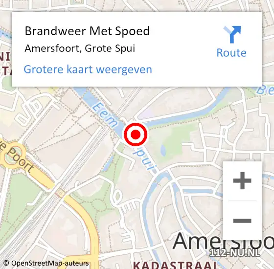 Locatie op kaart van de 112 melding: Brandweer Met Spoed Naar Amersfoort, Grote Spui op 18 juni 2017 22:13