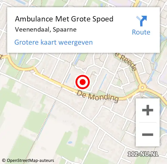 Locatie op kaart van de 112 melding: Ambulance Met Grote Spoed Naar Veenendaal, Spaarne op 18 juni 2017 22:39