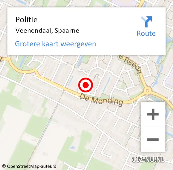 Locatie op kaart van de 112 melding: Politie Veenendaal, Spaarne op 18 juni 2017 22:44