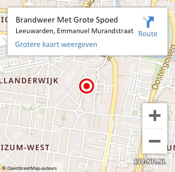 Locatie op kaart van de 112 melding: Brandweer Met Grote Spoed Naar Leeuwarden, Emmanuel Murandstraat op 19 juni 2017 04:11