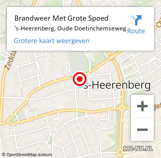 Locatie op kaart van de 112 melding: Brandweer Met Grote Spoed Naar 's-Heerenberg, Oude Doetinchemseweg op 19 juni 2017 04:38