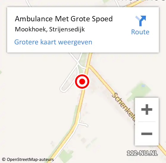 Locatie op kaart van de 112 melding: Ambulance Met Grote Spoed Naar Mookhoek, Strijensedijk op 19 juni 2017 06:14