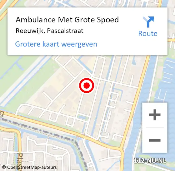 Locatie op kaart van de 112 melding: Ambulance Met Grote Spoed Naar Reeuwijk, Pascalstraat op 19 juni 2017 07:08