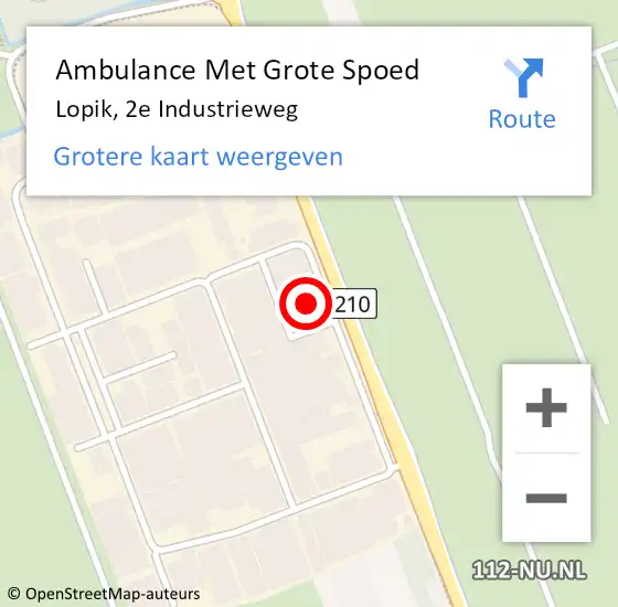 Locatie op kaart van de 112 melding: Ambulance Met Grote Spoed Naar Lopik, 2e Industrieweg op 19 juni 2017 07:42