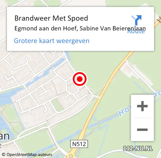 Locatie op kaart van de 112 melding: Brandweer Met Spoed Naar Egmond aan den Hoef, Sabine Van Beierenlaan op 19 juni 2017 08:25