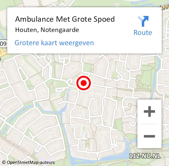 Locatie op kaart van de 112 melding: Ambulance Met Grote Spoed Naar Houten, Notengaarde op 19 juni 2017 08:40