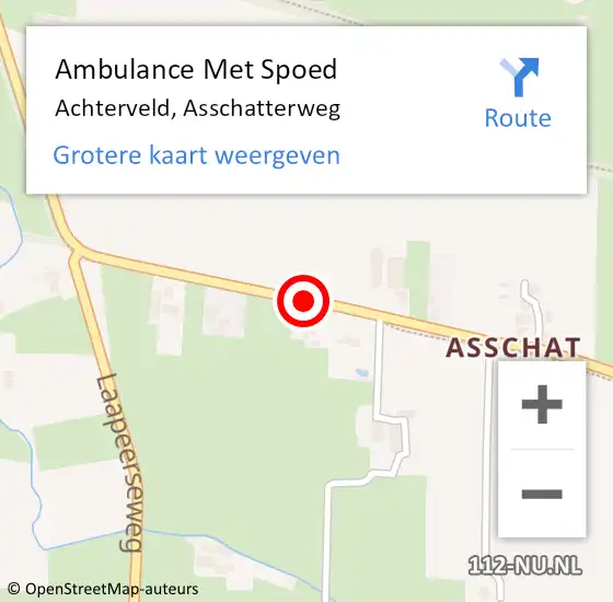 Locatie op kaart van de 112 melding: Ambulance Met Spoed Naar Achterveld, Asschatterweg op 19 juni 2017 10:03