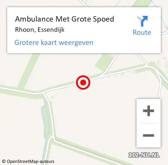 Locatie op kaart van de 112 melding: Ambulance Met Grote Spoed Naar Rhoon, Essendijk op 19 juni 2017 10:57