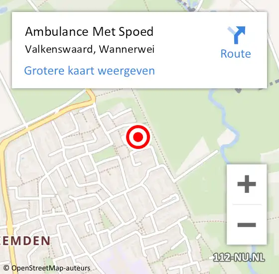 Locatie op kaart van de 112 melding: Ambulance Met Spoed Naar Valkenswaard, Wannerwei op 19 juni 2017 11:19