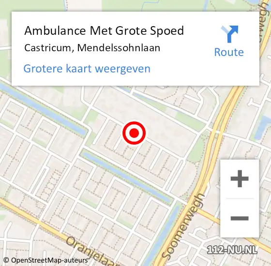 Locatie op kaart van de 112 melding: Ambulance Met Grote Spoed Naar Castricum, Mendelssohnlaan op 19 juni 2017 11:23