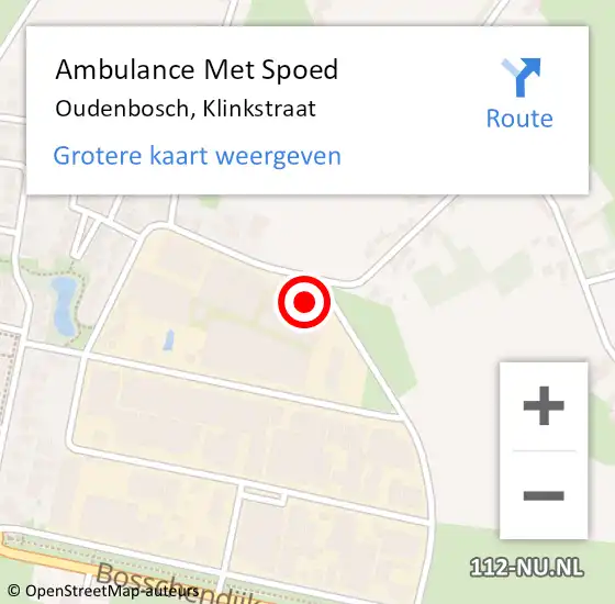 Locatie op kaart van de 112 melding: Ambulance Met Spoed Naar Oudenbosch, Klinkstraat op 19 juni 2017 11:24