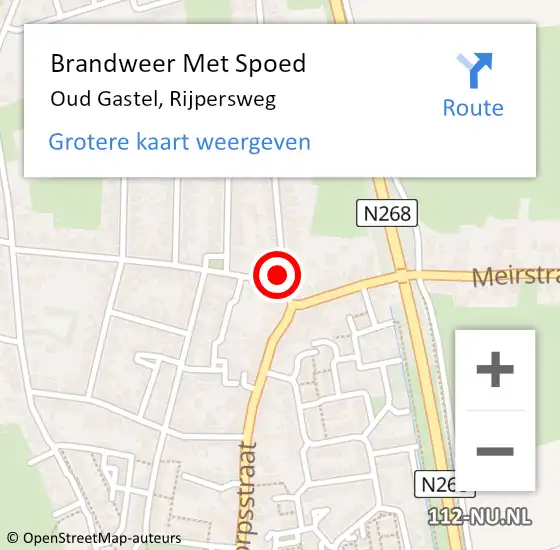 Locatie op kaart van de 112 melding: Brandweer Met Spoed Naar Oud Gastel, Rijpersweg op 24 januari 2014 10:46