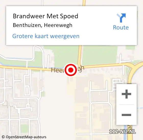 Locatie op kaart van de 112 melding: Brandweer Met Spoed Naar Benthuizen, Heerewegh op 19 juni 2017 11:44