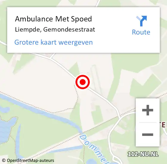 Locatie op kaart van de 112 melding: Ambulance Met Spoed Naar Liempde, Gemondesestraat op 19 juni 2017 11:52