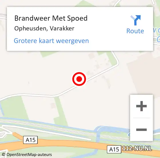 Locatie op kaart van de 112 melding: Brandweer Met Spoed Naar Opheusden, Varakker op 19 juni 2017 12:28