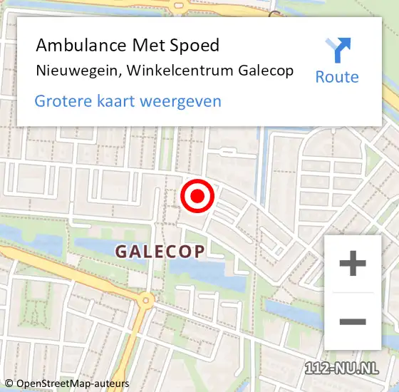 Locatie op kaart van de 112 melding: Ambulance Met Spoed Naar Nieuwegein, Winkelcentrum Galecop op 19 juni 2017 12:58