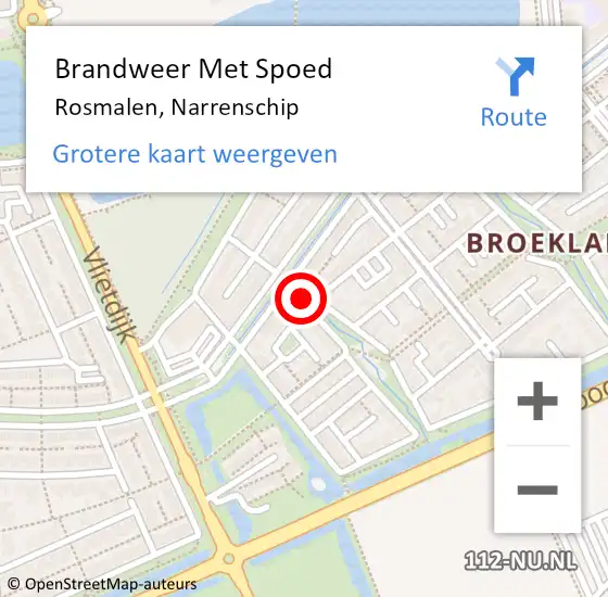 Locatie op kaart van de 112 melding: Brandweer Met Spoed Naar Rosmalen, Narrenschip op 19 juni 2017 13:06