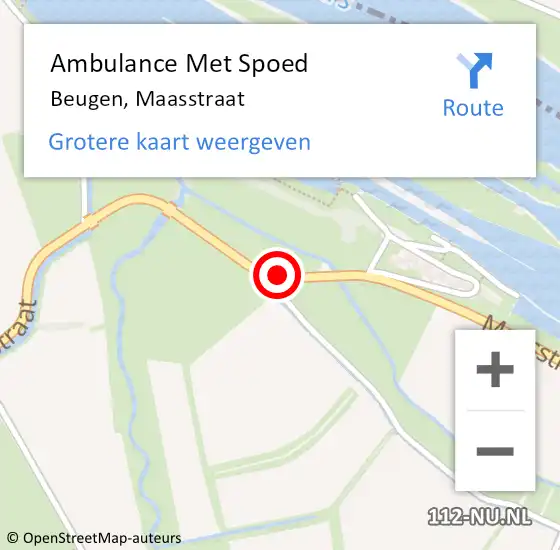 Locatie op kaart van de 112 melding: Ambulance Met Spoed Naar Beugen, Maasstraat op 19 juni 2017 13:13