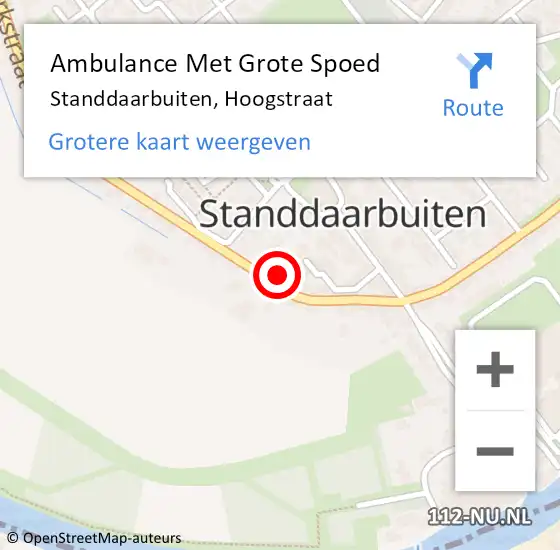 Locatie op kaart van de 112 melding: Ambulance Met Grote Spoed Naar Standdaarbuiten, Hoogstraat op 19 juni 2017 13:18
