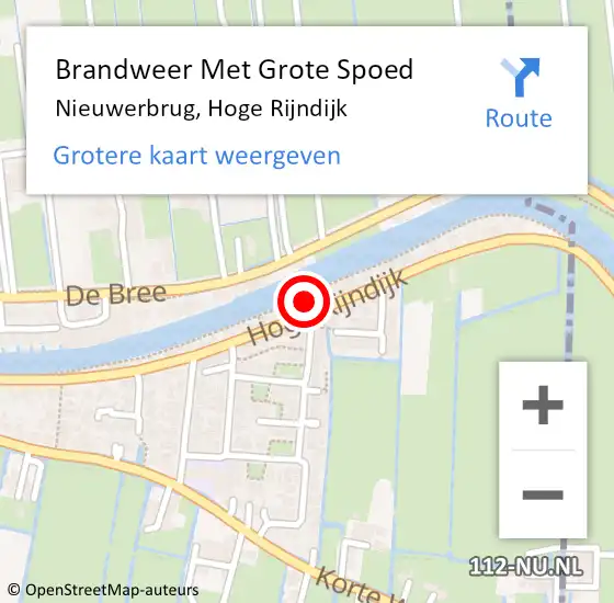 Locatie op kaart van de 112 melding: Brandweer Met Grote Spoed Naar Nieuwerbrug, Hoge Rijndijk op 19 juni 2017 13:19