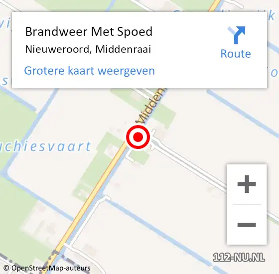 Locatie op kaart van de 112 melding: Brandweer Met Spoed Naar Nieuweroord, Middenraai op 19 juni 2017 13:41
