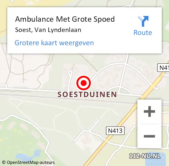 Locatie op kaart van de 112 melding: Ambulance Met Grote Spoed Naar Soest, Van Lyndenlaan op 19 juni 2017 13:41