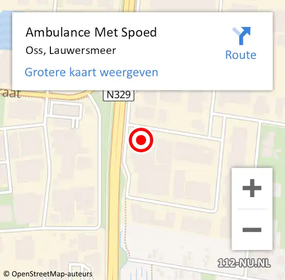 Locatie op kaart van de 112 melding: Ambulance Met Spoed Naar Oss, Lauwersmeer op 19 juni 2017 13:44