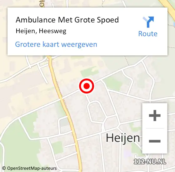 Locatie op kaart van de 112 melding: Ambulance Met Grote Spoed Naar Heijen, Heesweg op 19 juni 2017 14:41