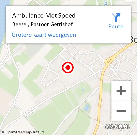 Locatie op kaart van de 112 melding: Ambulance Met Spoed Naar Beesel, Pastoor Gerrishof op 19 juni 2017 14:42