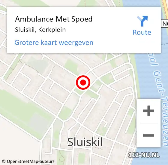 Locatie op kaart van de 112 melding: Ambulance Met Spoed Naar Sluiskil, Kerkplein op 19 juni 2017 14:51