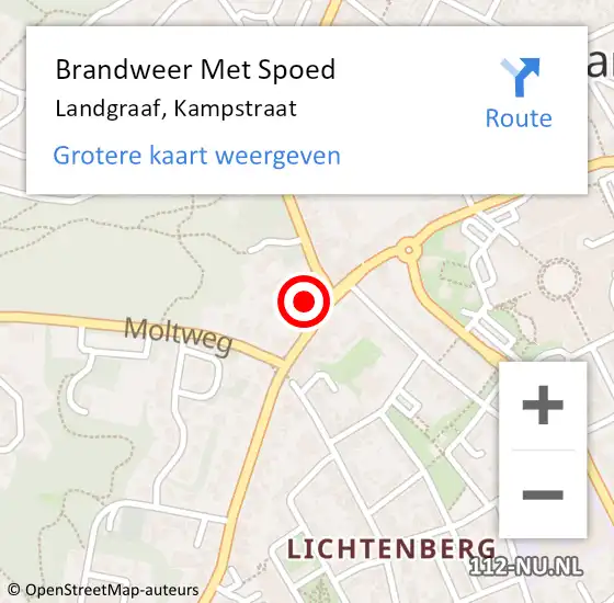 Locatie op kaart van de 112 melding: Brandweer Met Spoed Naar Landgraaf, Kampstraat op 19 juni 2017 14:51