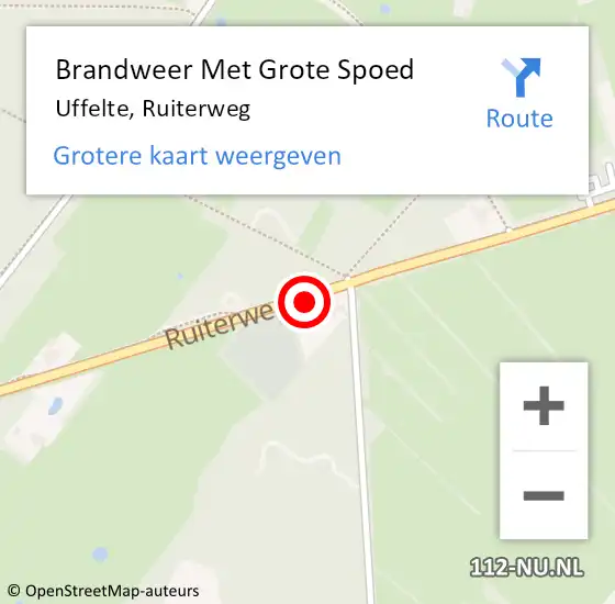 Locatie op kaart van de 112 melding: Brandweer Met Grote Spoed Naar Uffelte, Ruiterweg op 19 juni 2017 15:12