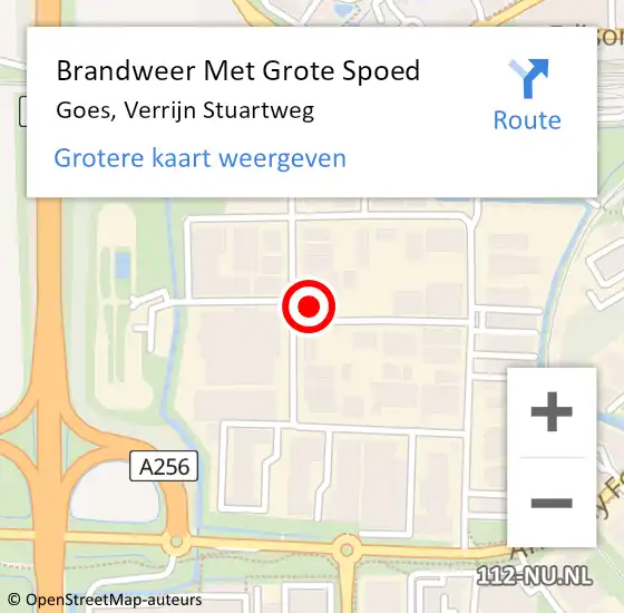 Locatie op kaart van de 112 melding: Brandweer Met Grote Spoed Naar Goes, Verrijn Stuartweg op 19 juni 2017 15:22