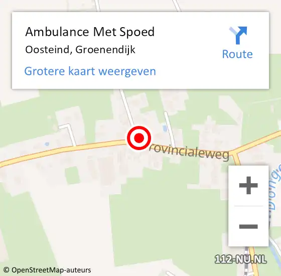 Locatie op kaart van de 112 melding: Ambulance Met Spoed Naar Oosteind, Groenendijk op 19 juni 2017 15:32