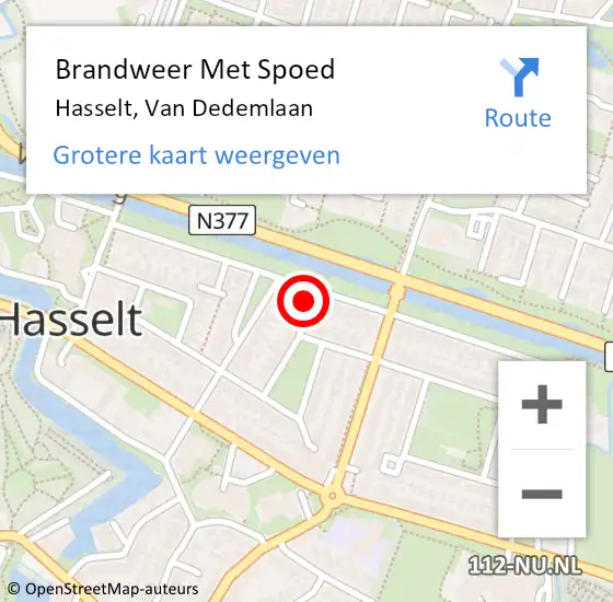 Locatie op kaart van de 112 melding: Brandweer Met Spoed Naar Hasselt, Van Dedemlaan op 19 juni 2017 15:38