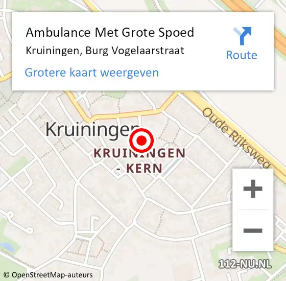 Locatie op kaart van de 112 melding: Ambulance Met Grote Spoed Naar Kruiningen, Burg Vogelaarstraat op 19 juni 2017 15:44