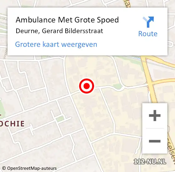 Locatie op kaart van de 112 melding: Ambulance Met Grote Spoed Naar Deurne, Gerard Bildersstraat op 19 juni 2017 15:51