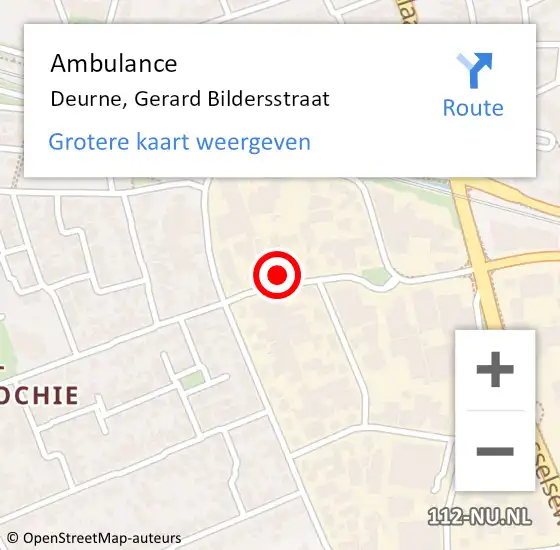 Locatie op kaart van de 112 melding: Ambulance Deurne, Gerard Bildersstraat op 19 juni 2017 15:52