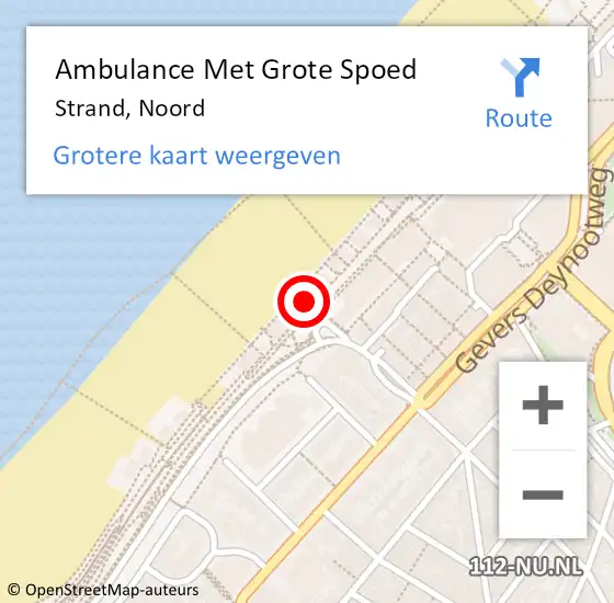 Locatie op kaart van de 112 melding: Ambulance Met Grote Spoed Naar Strand, Noord op 19 juni 2017 16:01