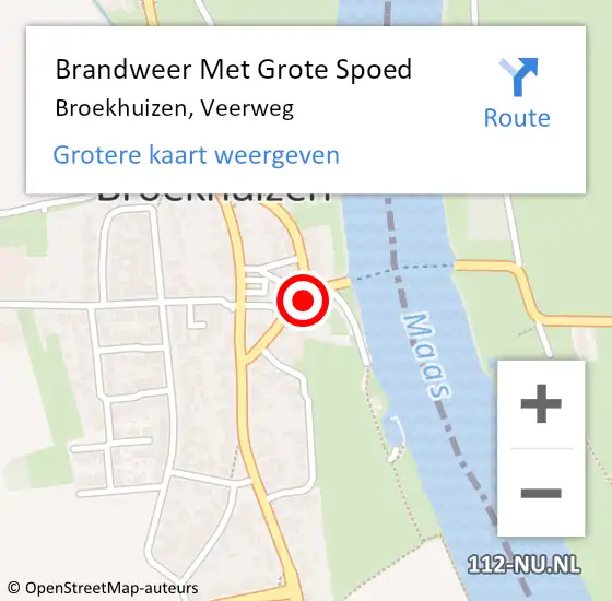 Locatie op kaart van de 112 melding: Brandweer Met Grote Spoed Naar Broekhuizen, Veerweg op 19 juni 2017 16:12