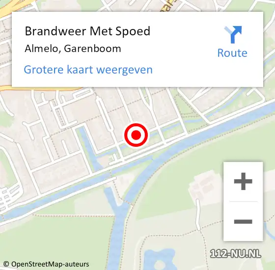 Locatie op kaart van de 112 melding: Brandweer Met Spoed Naar Almelo, Garenboom op 19 juni 2017 17:02