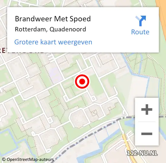 Locatie op kaart van de 112 melding: Brandweer Met Spoed Naar Rotterdam, Quadenoord op 19 juni 2017 17:52