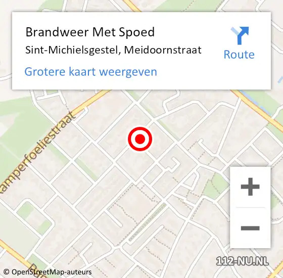 Locatie op kaart van de 112 melding: Brandweer Met Spoed Naar Sint-Michielsgestel, Meidoornstraat op 19 juni 2017 18:20