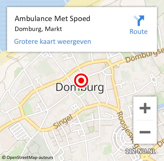 Locatie op kaart van de 112 melding: Ambulance Met Spoed Naar Domburg, Markt op 19 juni 2017 18:26