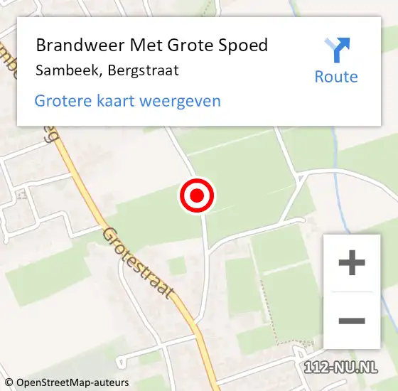 Locatie op kaart van de 112 melding: Brandweer Met Grote Spoed Naar Sambeek, Bergstraat op 19 juni 2017 18:55