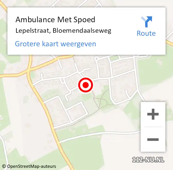 Locatie op kaart van de 112 melding: Ambulance Met Spoed Naar Lepelstraat, Bloemendaalseweg op 19 juni 2017 19:01