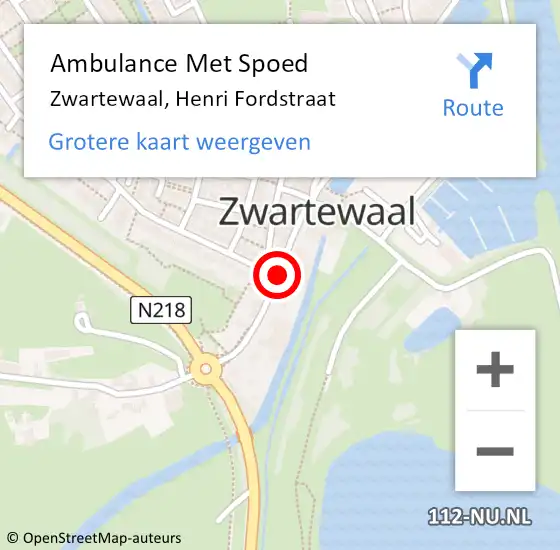 Locatie op kaart van de 112 melding: Ambulance Met Spoed Naar Zwartewaal, Fordstraat op 19 juni 2017 19:32