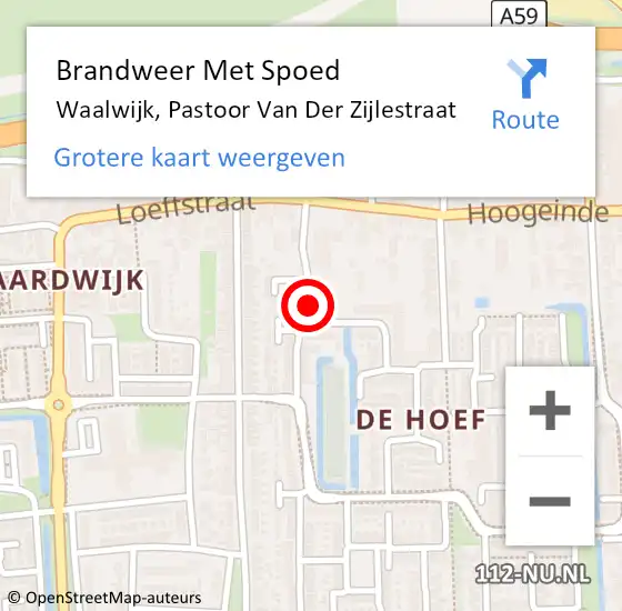 Locatie op kaart van de 112 melding: Brandweer Met Spoed Naar Waalwijk, Pastoor Van Der Zijlestraat op 19 juni 2017 19:53