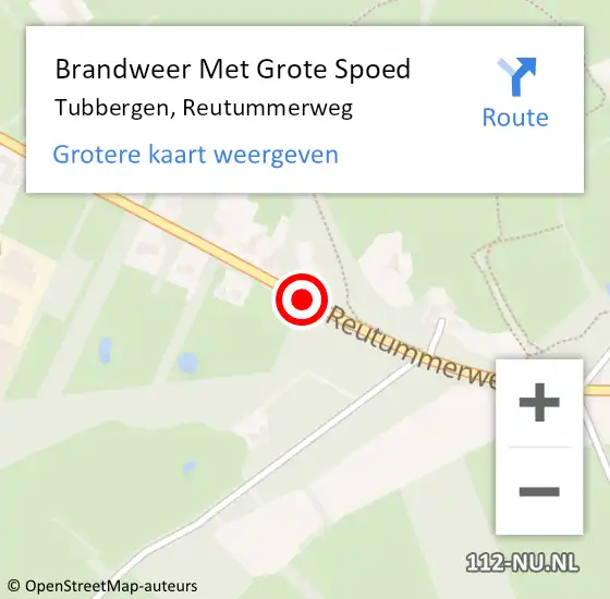 Locatie op kaart van de 112 melding: Brandweer Met Grote Spoed Naar Tubbergen, Reutummerweg op 19 juni 2017 20:06